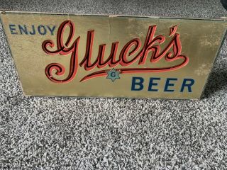 Nr 1940’s Glueks Beer Cardboard Sign