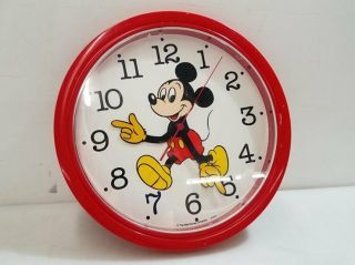 10.  5 " Walt Disney Mickey Mouse Quartz Wall Clock Red