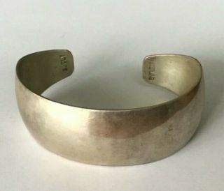 Vintage Aged Signed S.  Cly Sterling Silver Navajo Cuff Bracelet 7 " 35.  7 Grams