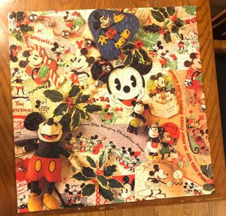 Hallmark Springbok Disney Puzzle Vtg Mickey’s Christmas Memories Complete 500