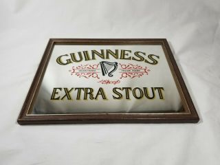 Guinness Extra Stout Beer Bar Mirror Sign 8.  75 " X 10.  75 " Framed Mirror Vintage