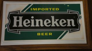 Vintage Heineken Imported Beer Lighted Sign Bar Light 7.  5 " X 12  Needs Work