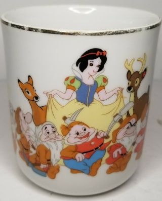 Snow White Coffee Mug Seven Dwarfs Cup Disneyland Walt Disney Japan White
