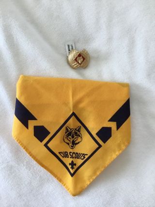 Bsa Cub Scout Vintage Neckerchief With Wolf Slide