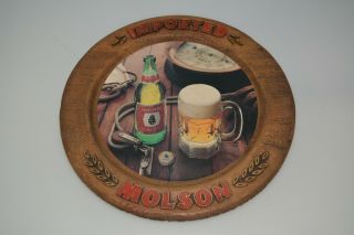 Rare Vintage Imported Molson Ale Canadian Beer Bar Sign Advertising Faux Wood