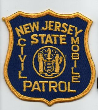 Vintage Jersey State Patrol Civil Mobile Police Patch