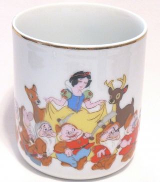 Vtg Walt Disney Prod Snow White 7 Dwarfs Character Coffee Tea Cup Mug Japan