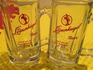 Set Of 2 Rare Leinenkugel Beer Purist Spring Water In The World Handled Glasses