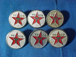 6 Orig Vintage Texaco Gas Station Attendants Metal Uniform Buttons W Logo