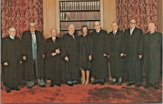 United States Supreme Court Group Photo 1981 Postcard Coral - Lee - Unposted