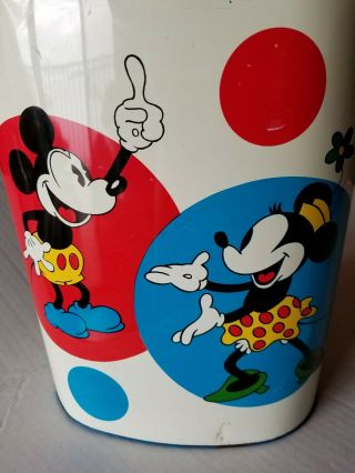 Vintage Disney Character Trash Can Metal Cheinco Donald & Daisy Minnie & Mickey