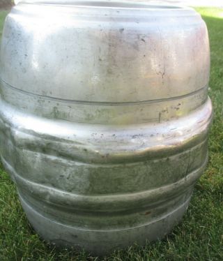 VINTAGE 1/4 Barrel Empty Beer Keg Stainless Steel 7.  5 Gallon HEILEMANN WOOD BUNG 2