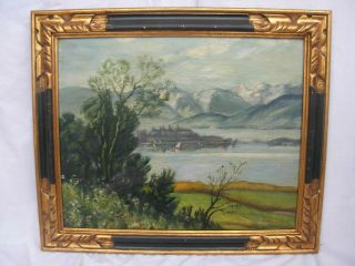 Vintage French Oil Painting On Canvas,  Landscape,  Signed.