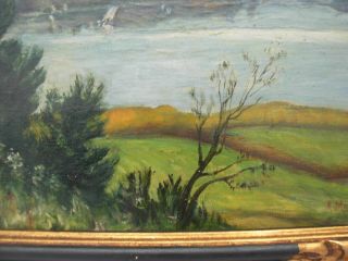 VINTAGE FRENCH OIL PAINTING ON CANVAS,  LANDSCAPE,  SIGNED. 3