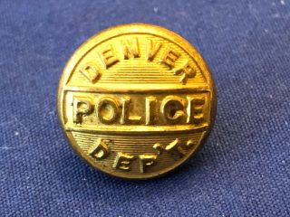 Old Obsolete Denver Police 5/8 " Uniform Cuff Button