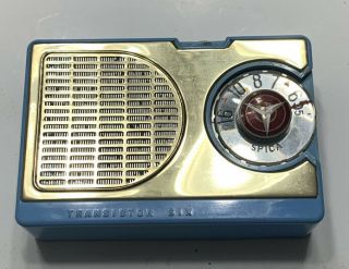 Vintage Spica Transistor Radio Model St - 600 Gold & Blue