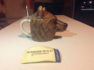 Anheuser Busch Budweiser Home In The Wild Great American Grizzly Bear Beer Stein