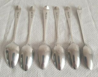 Set Of 6 Hallmarked Solid Silver Georgian Teaspoons - London 1795 2