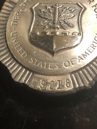 Vintage Obsolete Department of the Air Force USA Security Police Badge 2