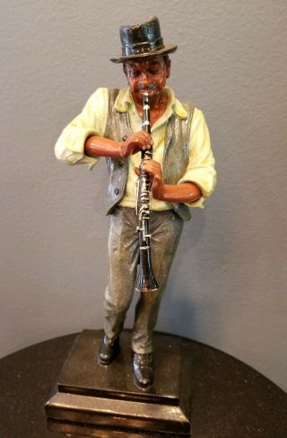 Vintage Jazz Band Clarinet Player Statue Sculpture Figurine 12 " X 4.  75 "