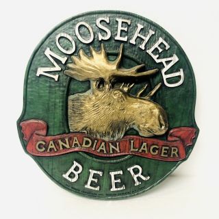 Vintage Moosehead Canadian Lager Beer Sign Moose Brunswick Canada