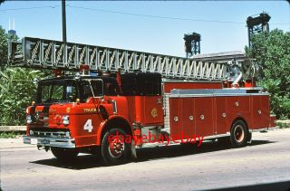 Fire Apparatus Slide,  Truck 4,  Chicago / Il,  1985 Ford / 1988 Pirsch