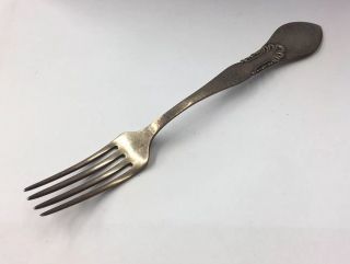 Antique 1925 Hammered Effect Denmark Solid Silver ‘h’ ‘cwl’ Fork 19cm In Length