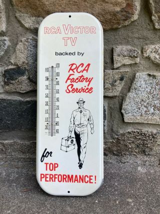 Rca Victor Thermometer Vintage Old Service Man Radio Tv