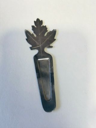 Vintage Tiffany & Co Signed Sterling Silver Maple Leaf Bookmark Bookmarker – 3 X