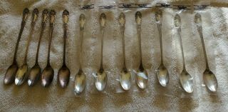 12 Reed And Barton Tiger Lily Long Iced Tea Spoons 5 7