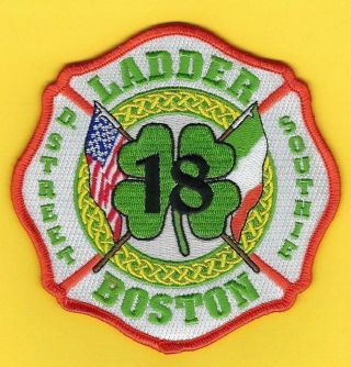 Boston Fire Department Ladder 18 Shamrock Fire Patch