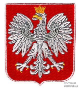 Poland Coat Of Arms Embroidered Patch Iron - On Polska Crest Eagle Bird Applique