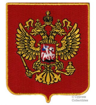 Russia Coat Arms Embroidered Patch Iron - On Russian Eagle Crest Applique Россия