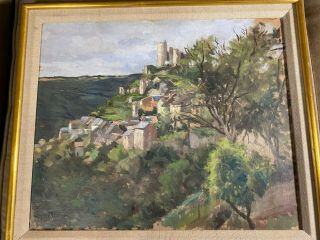 Vintage Gettetto " City And Landscape " Oil Painting - Signed And Framed