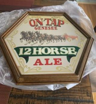 Rare Genesee 12 Horse Ale Beer Sign/mirror