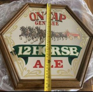 RARE Genesee 12 Horse Ale Beer Sign/Mirror 2