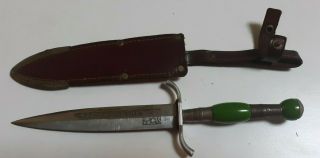 Vntg Ww2 G.  C.  Co Solingen Germany Military Boot Trench Knife Dagger With Sheath