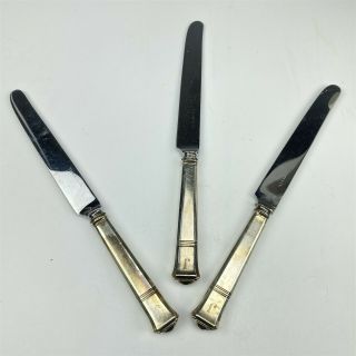 3 Vintage Tiffany & Co Sterling Silver Windham Pattern 9 1/4 " Dinner Knifes Llx