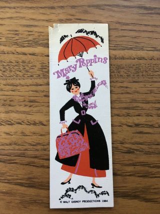 Vintage Mary Poppins Bookmark Walt Disney Productions Movie 1964