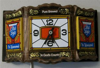 Old Style Cashregister Clock Lighted Beer Sign - G Heileman Brewing,  Lacrosse,  Wi
