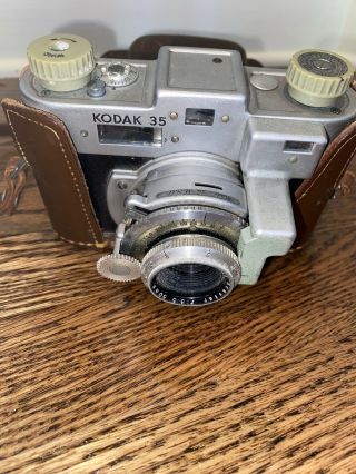 Vintage Kodak 35mm Camera And Leather Case
