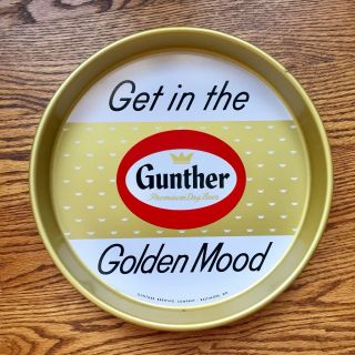 Vintage Gunther “get In The Golden Mood” Premium Dry Beer Serving Tray Baltimore