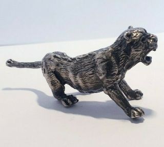 Vintage Solid Silver Italian Miniature Of A Panther 1960 
