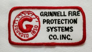 Vintage Nos 1980’s Red White & Black Grinnell Fire Protection Uniform Patch