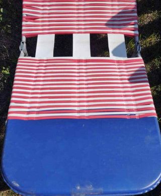 Vintage Folding Jelly TUBE Chaise Lounge/Lawn Chair Pool Loung Chair Red Blue 3