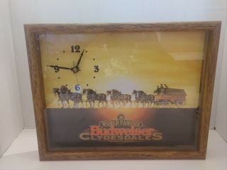 Vintage 1995 The World Famous Budweiser Clydesdales Wall Clock Pre Owned