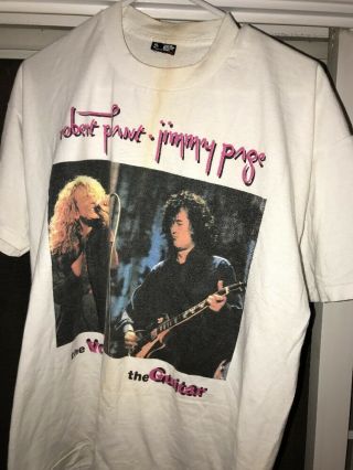 Vtg Jimmy Page Robert Plant Lives 95 Tour Led Zeppelin T - Shirt Screen Stars Usa
