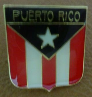 Puerto Rico Lapel Pin (red,  White And Black With White Star)