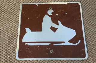 Vintage North Idaho Snowmobile Trail Sign - State Or Us Forest Service - Metal