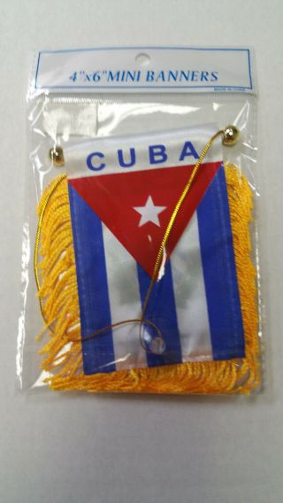 Cuba Mini Banner Flag For Car & Home Window Mirror Hanging 2 Sided